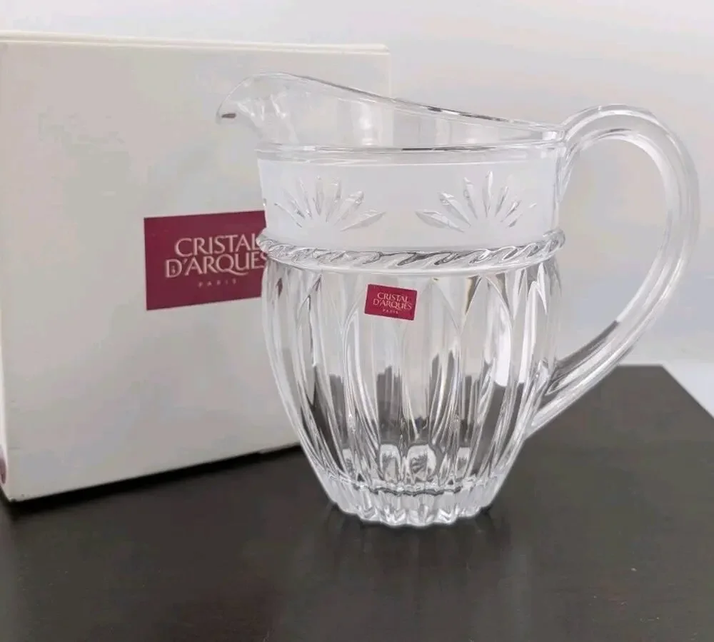 Vintage Cristal D'Arques Durand Carthage Crystal Pitcher France 48OZ in Box